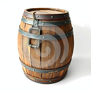 A vintage wine barrel with rustic texture