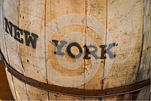 Vintage Wine Barrel that says New York