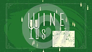 Vintage wine list text design written with frayed typography