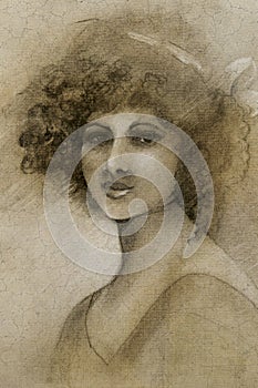 Starodávny žena portrét 