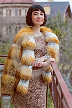 Vintage woman portrait in fansy clothes