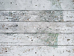 Vintage wood background. old wooden wall with peeling white paint