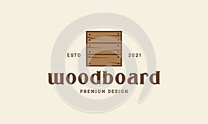 Vintage wood board fence logo symbol vector icon illustration graphic design