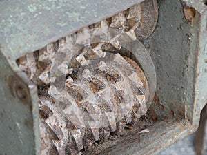 Vintage wood chipper machine.