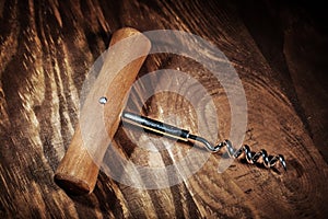 Vintage wood corckscrew