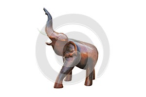 Vintage wood elephant statue