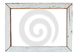 vintage wood picture frame in white paint photo