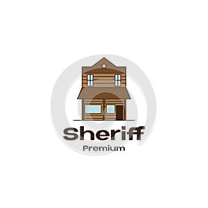 Vintage wood sheriff office logo symbol icon vector graphic design illustration idea creative