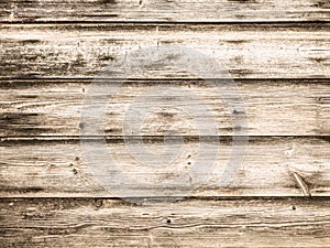 Vintage wooden background with horizontal boards. Copy space