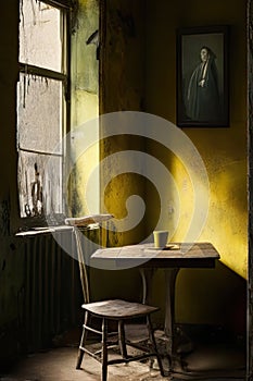 Vintage Wooden Chair Inside Room Portrait