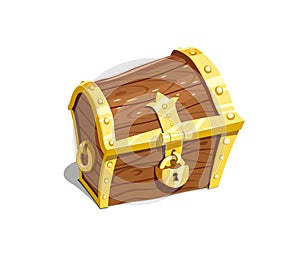 Vintage wooden chest for keep treasure vector