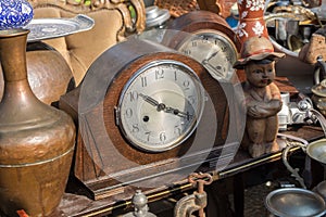 Vintage wooden clock for sale at old Jaffa Flea Market