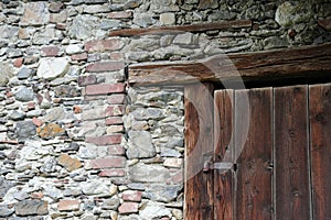 Vintage wooden door, old building