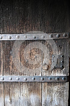 Vintage wooden door, old building