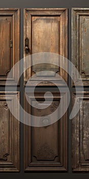 Vintage Wooden Doors With Densely Textured Surfaces And Photorealistic Compositions photo