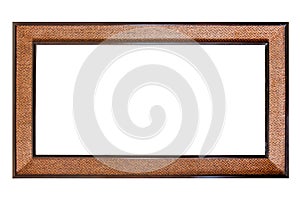 Vintage wooden frame isolated on white background