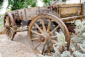 Vintage wooden freight hauling wagon