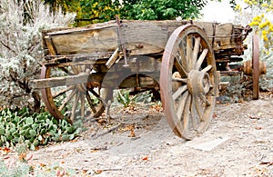 Vintage wooden freight hauling wagon