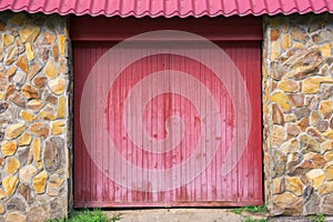 vintage wooden garage door