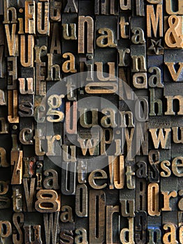 Vintage Wooden letters composition