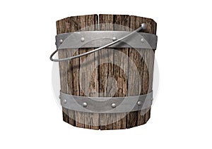 Vintage Wooden and Metal Bucket