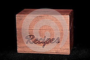 Vintage wooden recipe box