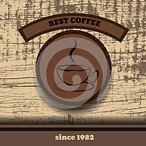 Vintage wooden retro Coffee Stampe design best coffee ep photo