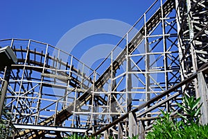 Vintage wooden roller coaster