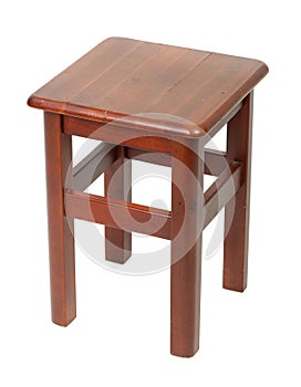 Vintage wooden stool isolated