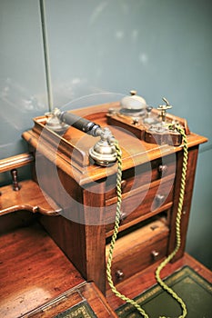 Vintage wooden telephone