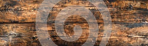 Vintage Wooden Texture: Rustic Brown Wall, Table & Floor with Bright Light for Panoramic Banner or Seamless Pattern Background
