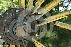 Vintage Wooden Wagon Wheel