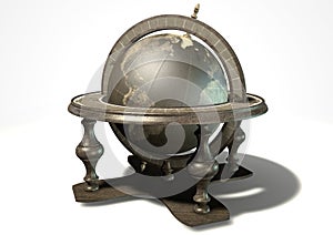 Vintage Wooden World Globe