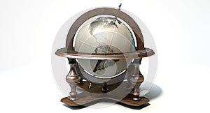 Vintage Wooden World Globe