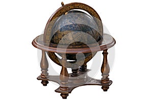 Vintage World Globe Mounted in Wooden Stand