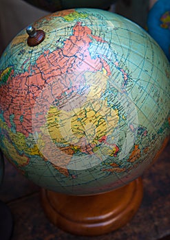 Vintage world globe, URSS and Middle East