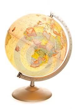 Vintage world map globe glowing