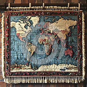 Vintage World Map Tapestry photo
