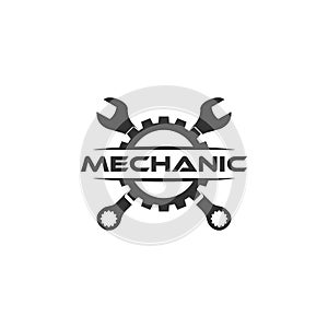 Wrench gear logo. flat logo design photo