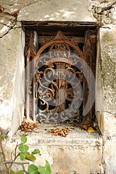 Vintage wrought iron window