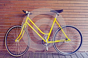 Vintage yellow bike photo