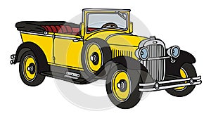 Vintage yellow cabriolet