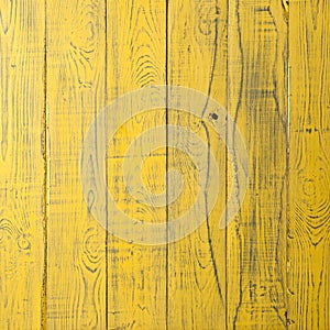 Vintage Yellow Faded Natural Rustic Wooden Background.