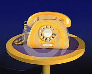 Vintage yellow fake phone