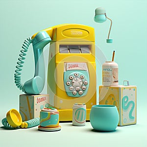 Vintage yellow phone