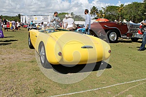 Vintage yellow racing car