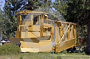 Vintage Yellow Railroad Snowplow Car