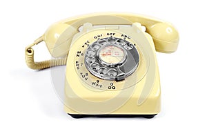 Vintage Yellow Rotary Dial Telephone