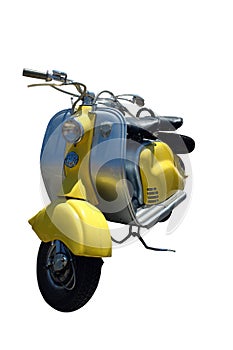 Vintage yellow scooter (path included)