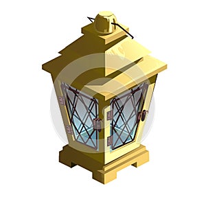 Vintage yellow street lamp. Vector